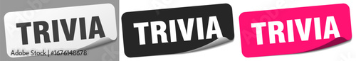 trivia sticker. trivia sticker set on white background