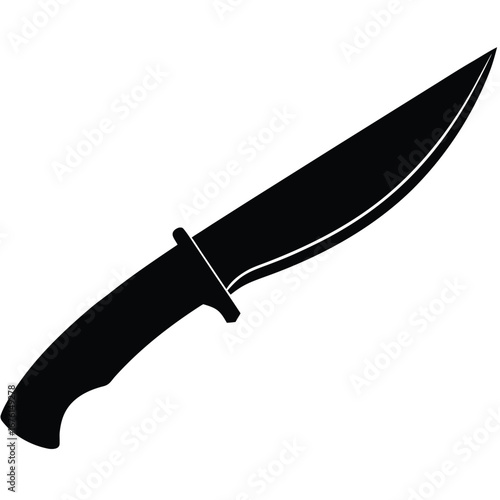 Black silhouette of a hunting knife blade