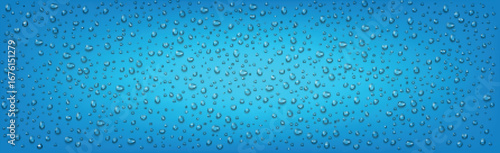 Drops of water on a gently blue background - illustration