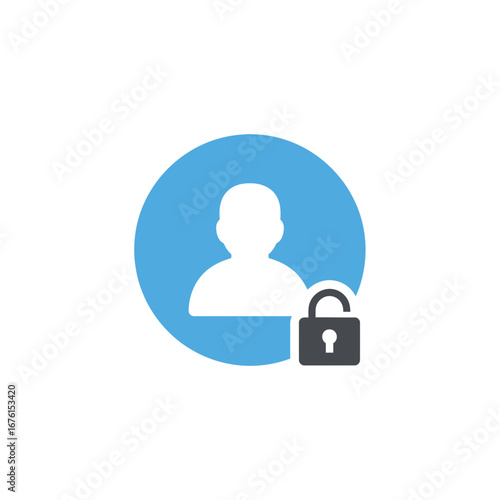 User profile icon with a padlock indicating privacy or security.