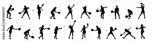 Padel tennis player silhouette woman padel tennis player silhouette