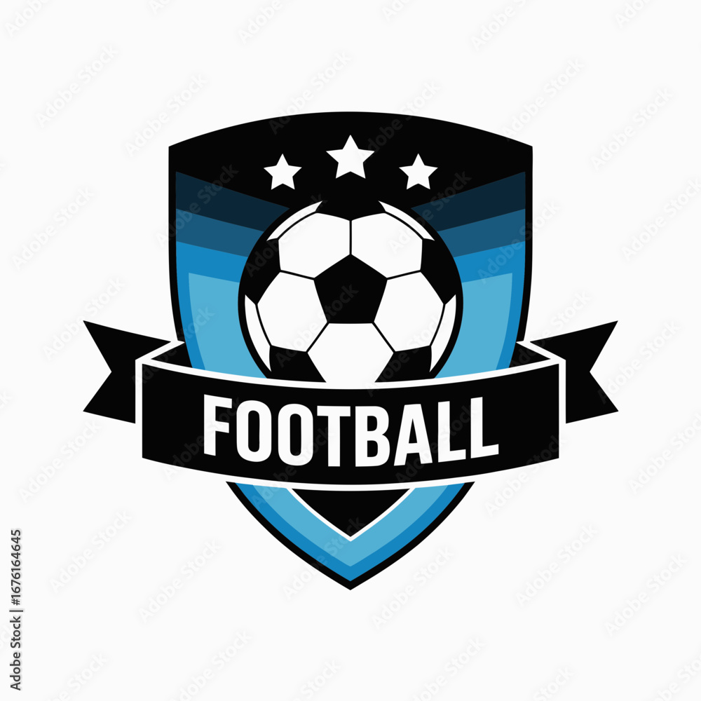 Obraz premium football, soccer, badge, logo, emblem, shield, banner, sports, team, club, tournament, competition, match, crest, icon, insignia, athletic, design, branding, identity, graphic, vector, editable, playe