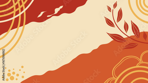 Abstract floral background with warm colors and organic shapes  