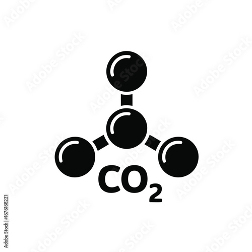 Carbon Dioxide Molecule Symbol Representation Indicating Global Warming and Environmental Issues Depicted Graphically