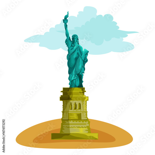 Stylized illustration of the iconic American monument representing liberty and democracy