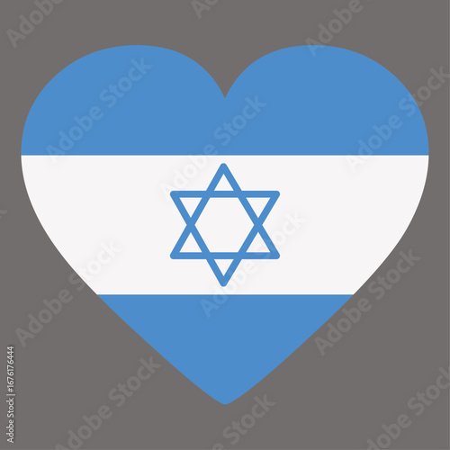 Heartfelt Tribute Israel Flag in a Loving Heart Design