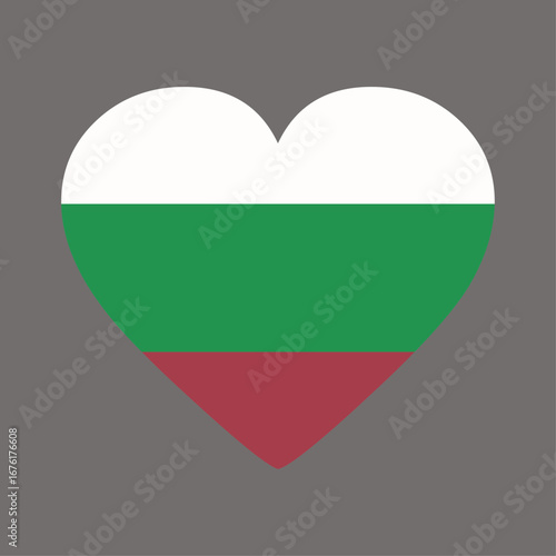 Heart Shaped Bulgaria Flag Representing Love and Patriotism of Bulgarian Culture