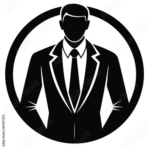 businessman silhouette vector icon