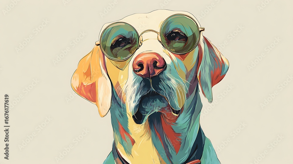 Obraz premium pop art style dog
