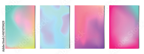 Set 4 pcs. abstract multicolor gradients, business background postcard for advertising, web background - Vector illustration
