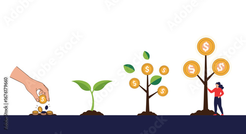 Visualizing the journey of financial growth from seed capital to profitable investments