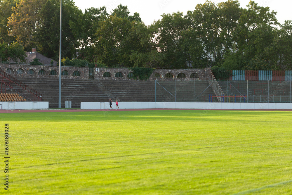 Obraz premium Track workout at stadium
