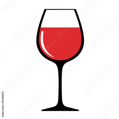 Glass of red wine isolated on a white background, elegant drink