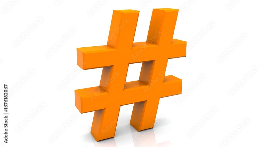 Obraz premium Orange hashtag symbol