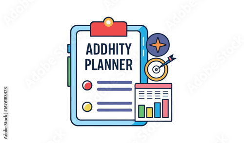 Addhity planner with goal setting and progress tracking elements