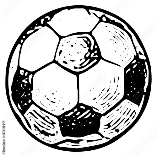 Vintage Soccer Ball Illustration - Retro Sports Gear Art Design