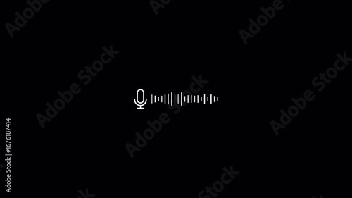 Wallpaper Mural Audio visualizer animation with mic symbol icon on a transparent background motion graphic isolated. audio wave background or sound wave line art microphone icon for music apps and website. Torontodigital.ca