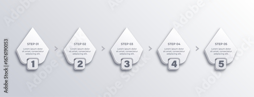 3D Cubic Type Process Steps Icons Vector Design