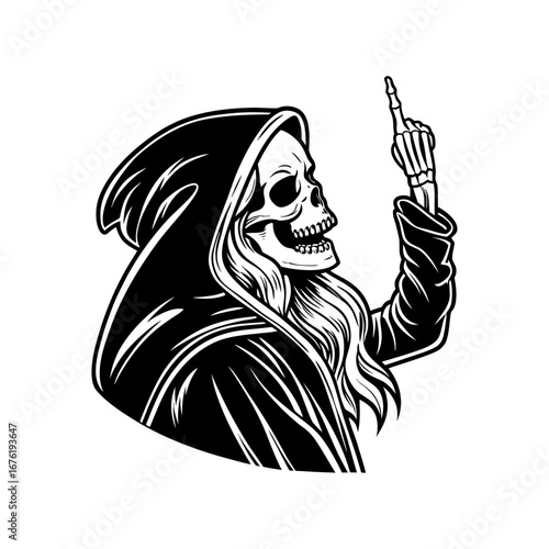 Female Grim Reaper Skeleton SVG Vector file, Female Grim Reaper Skeleton vector cut file