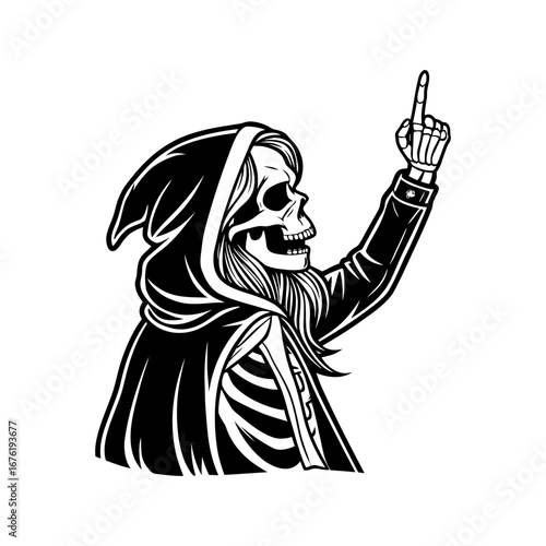 Female Grim Reaper Skeleton SVG Vector file, Female Grim Reaper Skeleton vector cut file