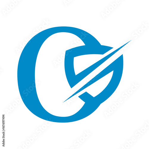 Shield and Security Logo Combine With Letter O Vector Template