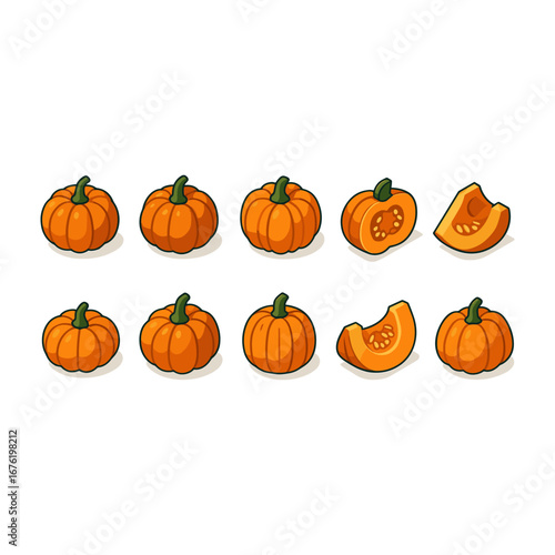 Realistic Pumpkin Icons