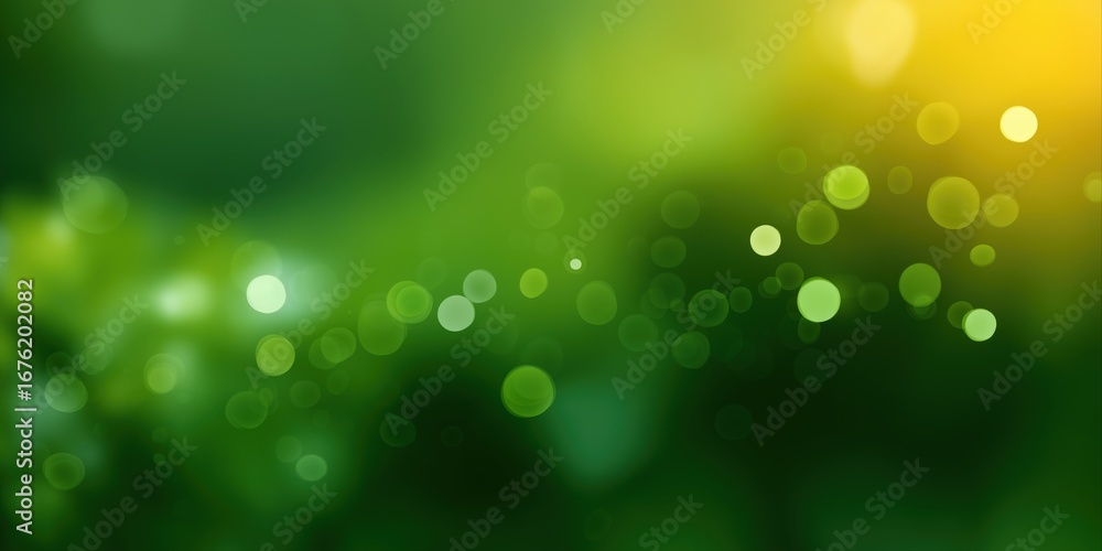 Obraz premium Abstract green and yellow bokeh light background