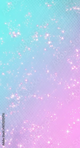 Pink Blue Gradient Background with Sparkling Stars for Fantasy and Magical Design Elements