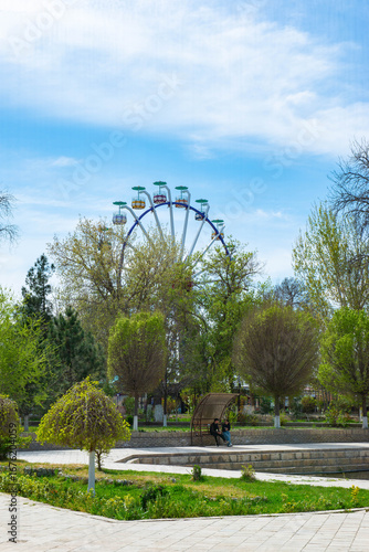 Ferris wheel in a park in the city of Bukhara