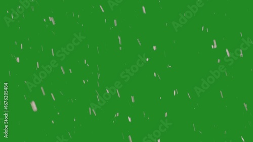 real and natural falling snow filmed in real conditions on a green screen