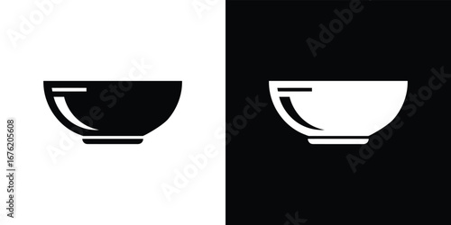 Inverted Contrast Bowl Art Culinary Design, Black and White Minimalist Concept