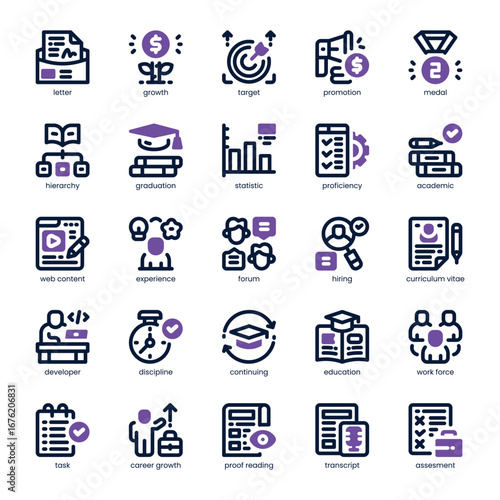 Professional Growth Icon pack for your website, mobile, presentation, and logo design. Professional Growth Icon dual tone design. Vector graphics illustration and editable stroke.