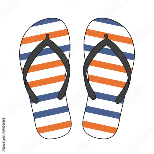 Striped Flip-Flops A Summer Essential for Beach and Casual Wear