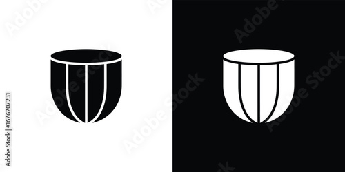 Minimalist Goblet Icon, Symmetrical Wine Cup Outline, Abstract Drinkware Shape