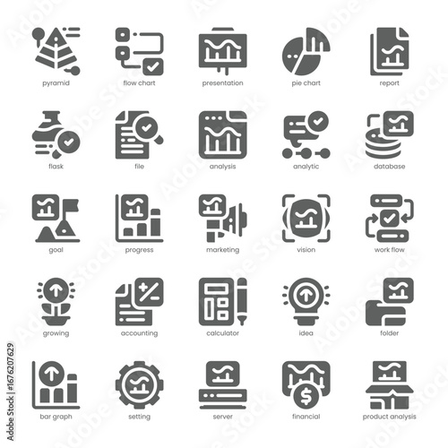 Analysis Icon pack for your website, mobile, presentation, and logo design. Analysis Icon solid design. Vector graphics illustration and editable stroke.