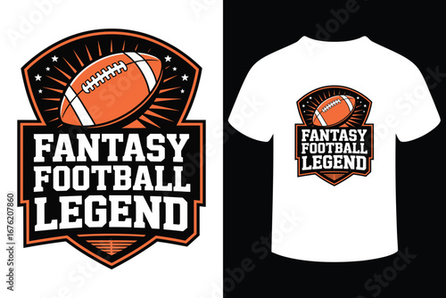 Fantasy football legend emblem and t shirt design