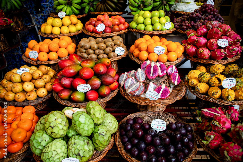 custom made wallpaper toronto digitalexotic fruits and a lively atmosphere at a vibrant tropical fruit market