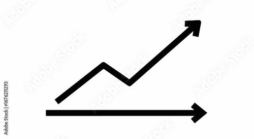 Dynamic arrow graph showing growth trends and stability, perfect for business presentations and financial analysis, success and upward trends
