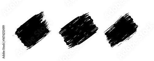 Bold black brush strokes create textured abstract design elements for dynamic graphic projects