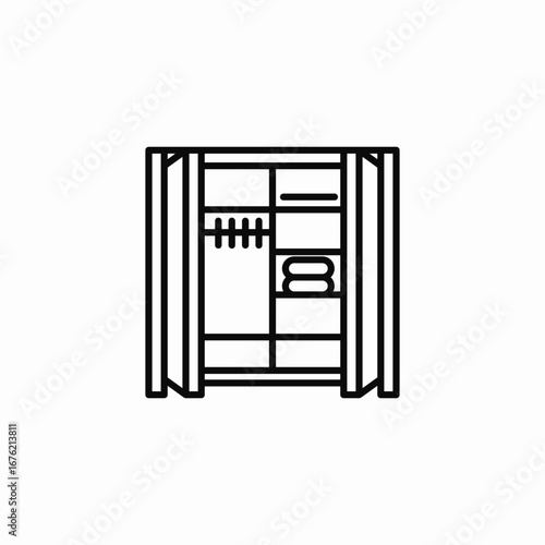 built in wardrobe icon sign vector