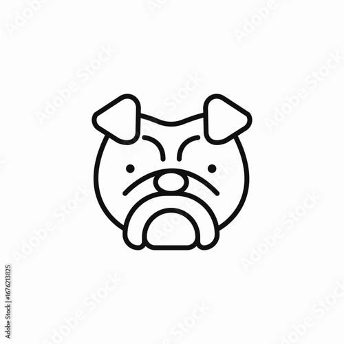 bulldog face icon sign vector