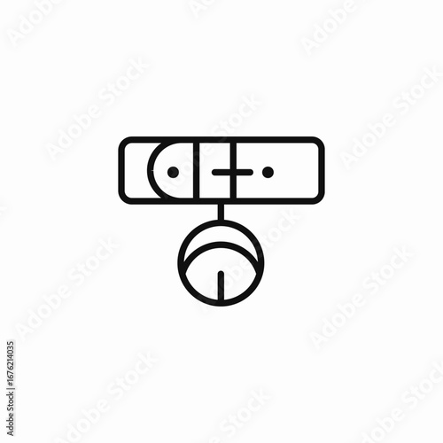 cat collar with bell icon sign vector