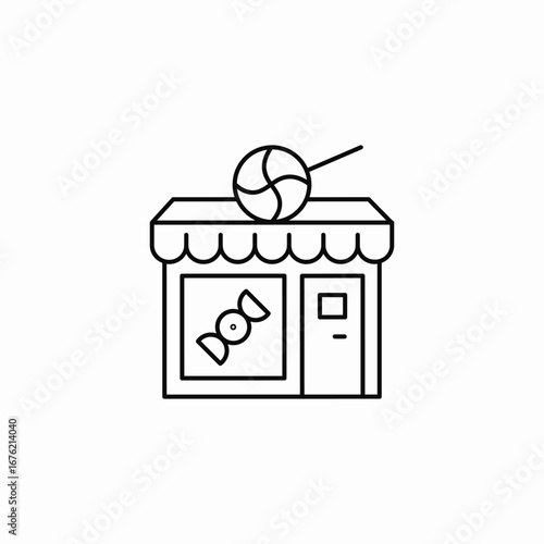 candy store icon sign vector