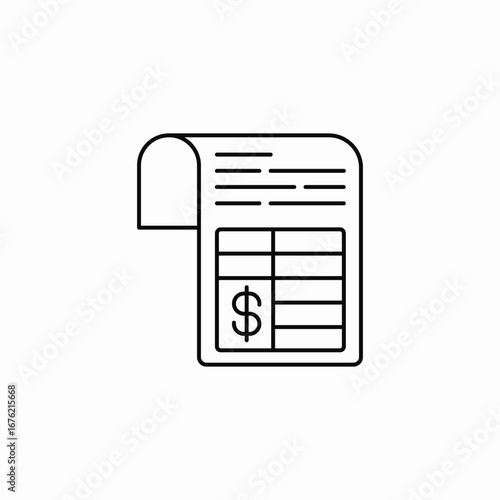 financial bill icon sign vector