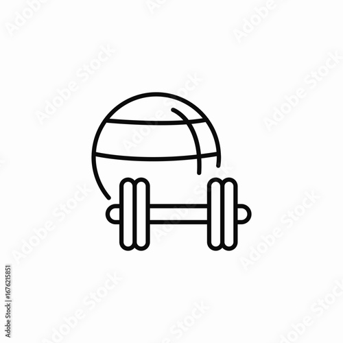 fitness ball and dumbbells icon sign vector