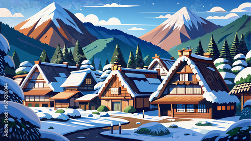 Shirakawa-go, Japan
Thatched-roof farmhouses rise amid snow-covered valleys, their steep gables blending perfectly with mountain winters, preserving centuries of rural wisdom and architectural harmony