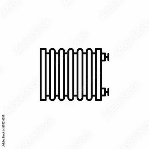 house radiator icon sign vector