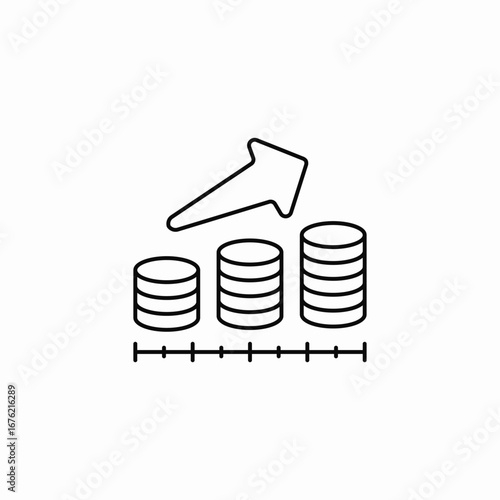 increasing savings icon sign vector