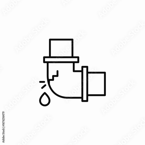 leaking pipe icon sign vector