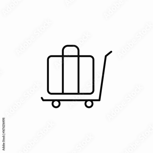 luggage cart icon sign vector